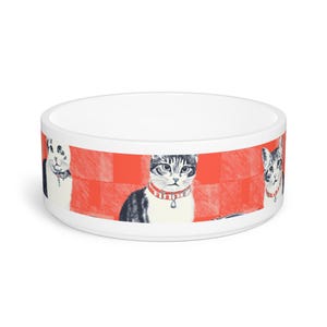 Personalized Cat Pet Bowl – Customizable Ceramic Dish with Pet Name – Gift for Cat Lovers & Home Decor