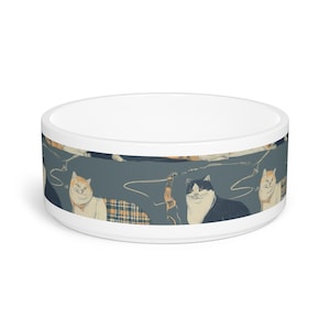 Personalized Cat Pet Bowl – Customizable Ceramic Dish with Pet Name – Gift for Cat Lovers & Home Decor