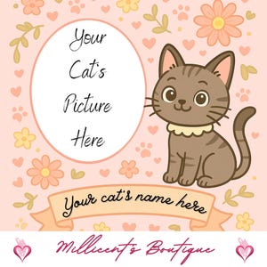 Custom Cat Photo Mug – Personalized Funny Cat Mom or Dad Mug from Pet Photo, Cartoon Gift for Cat Lovers - Millicent Edition