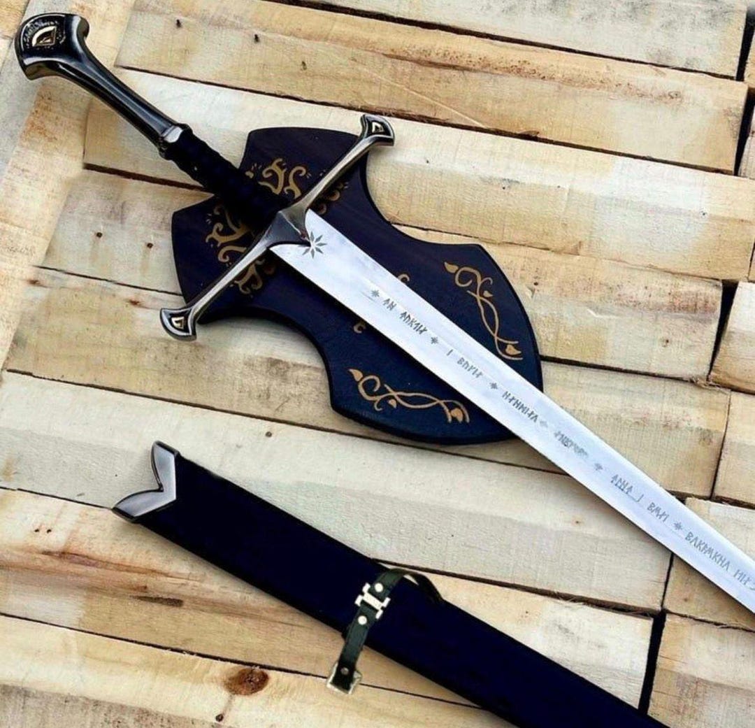 Sword Protection Golden Guard Sword With Black Ribbon-wrapped Handle – Decorative Sheath ...