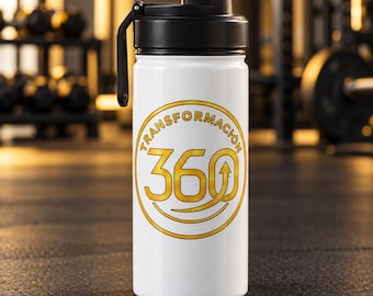 Gourde Transformation 360 en acier inoxydable pour le sport, le fitness et un mode de vie actif
