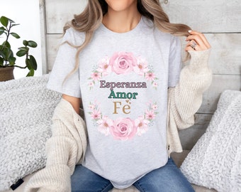 T-shirt espagnol chrétien, cadeau de T-shirt pour femmes espagnoles religieuses, cadeau espagnol, chemise de foi, chemise chrétienne pour femmes, espagnol religieux