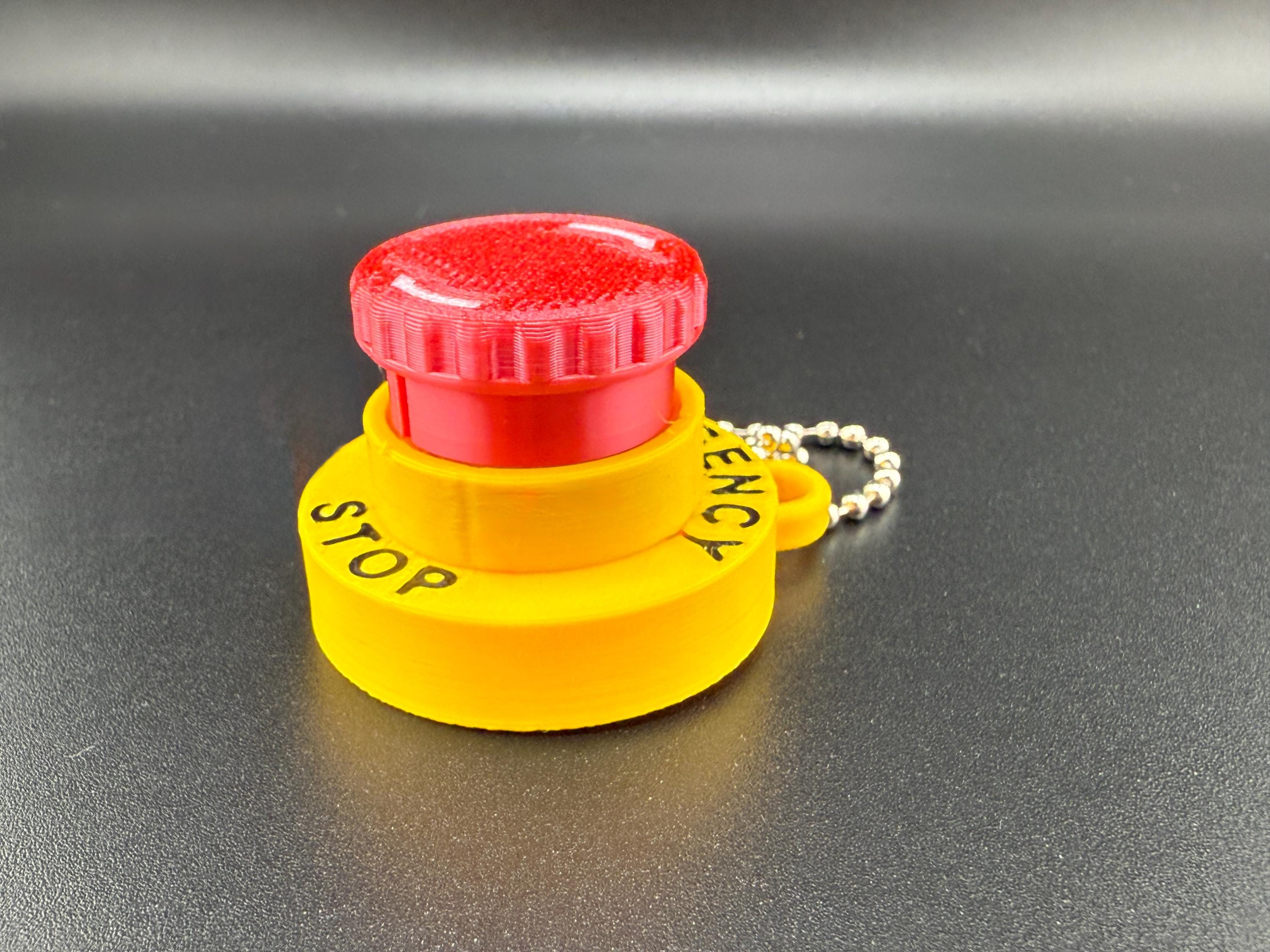 Emergency Stop Button Fidget Keychain: Loud Clicker, Stress Relief Toy ...