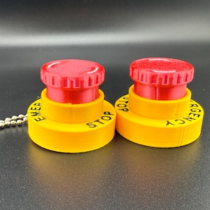 Emergency Stop Button Fidget Keychain: Loud Clicker, Stress Relief Toy