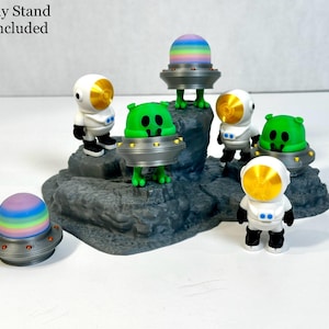 Space Fidget Toy 3-Pack: 3D Printed Alien, Astronaut, UFO
