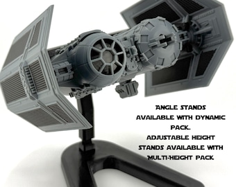 TIE Bomber Flight Stand for Micro Galaxy Squadron | Cosmic Swap Flight Stands | Fixed-Height, Multi-Height, Dynamic Packs | Starfighter
