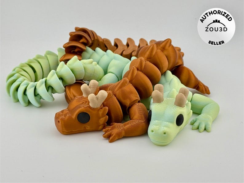 3D Printed Articulated Dragon: Flexi Fidget Desk Toy - Etsy