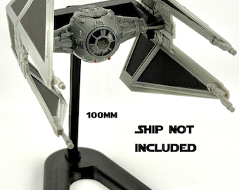 TIE Interceptor Flight Stand STL File | Modular Display Stand for Micro Galaxy Squadron | Cosmic Swap Flight Stands Digital Download