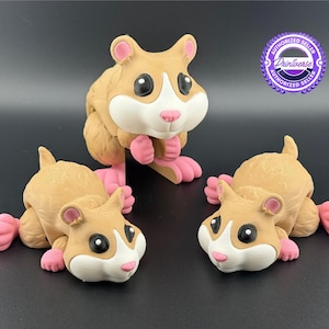 Hamster Fidget Friend Flexi articulé sensoriel Fidget animal imprimé 3D Wiggle bas de Noël cadeau pour enseignant jouet thérapeutique mignon