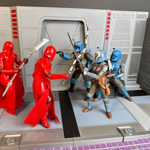 Mandalorian Finale Battle Display for Star Wars The Black Series 6 Inch Scale Figures | Star Wars Figure Diorama | 3D Printed Figure Display