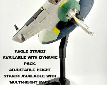 Boba/Jango Fett’s Starship Flight Stand for Micro Galaxy Squadron | Cosmic Swap Flight Stands | Fixed-Height, Multi-Height, Dynamic Packs