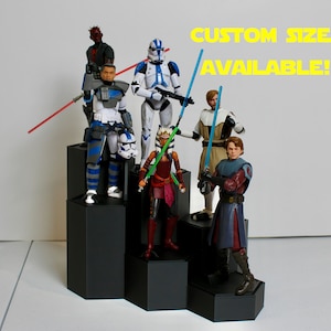 Hexagon Figure Display Stand: 6-Inch Scale Figures, Helmet Bases
