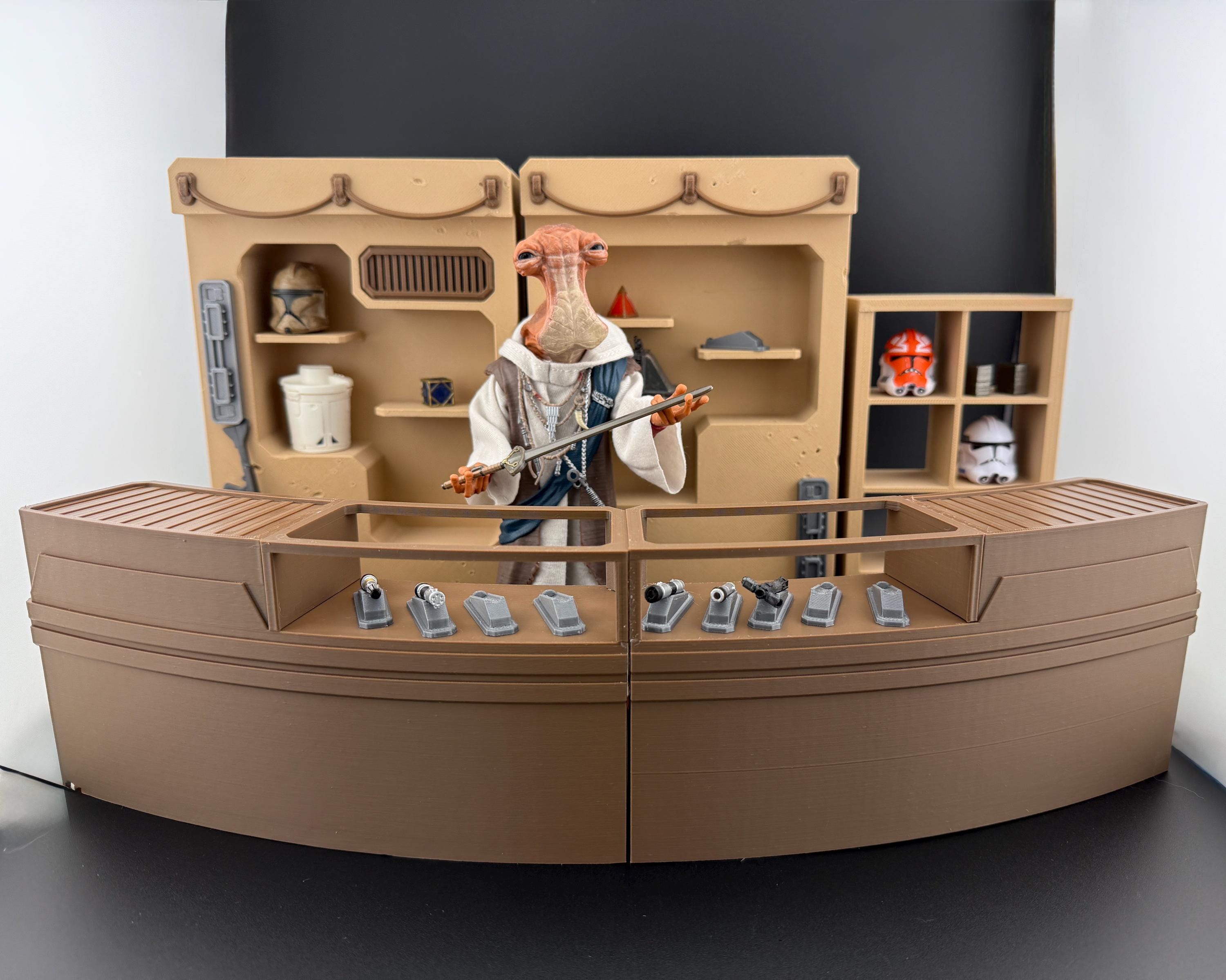 Dok-ondar's Den Display: 3D Printed Diorama for Star Wars Black