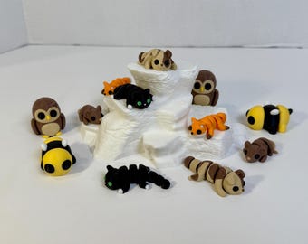 Spring Animal 6 Pack ZOU3D Flexi Articulated Sensory Fidget 3D Printed Animal Wiggle Stocking Stuffer Gift for Teacher Counselor Therapy Toy