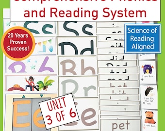 Phonics and Letter Mastery Curriculum, Unit 3, Homeschool and ESL (Digital Download)