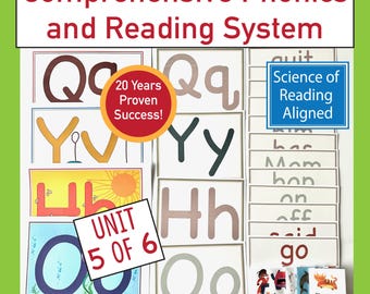Phonics and Letter Mastery Curriculum, Unit 5, Homeschool & ESL (Digital Download)