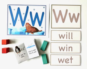 Phonics Reading Curriculum, Letter Flashcards, Kindergarten Homeschool, Unit 6 (Printed Set)