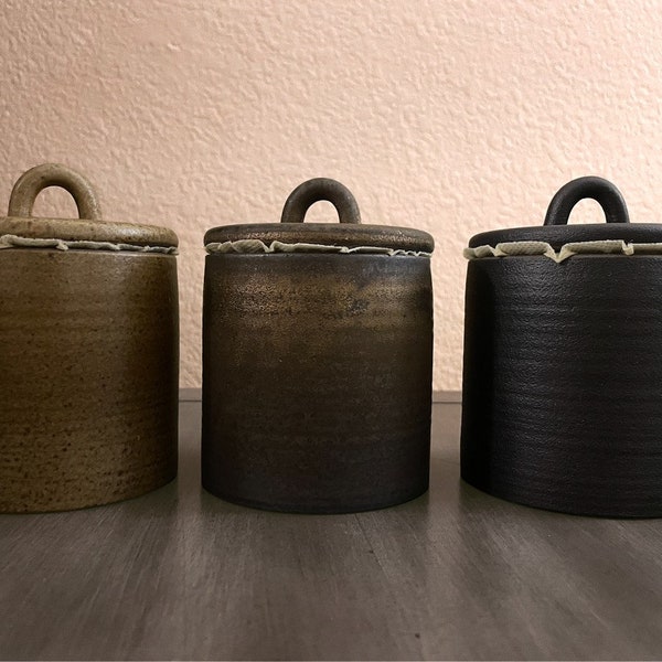 Stoneware Retro Storage Jar, Ceramic Jar With Lid, Tea Jar, Coffee Jar, Sugar Jar, Tea Canisters, Container