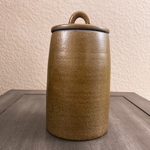 Stoneware Retro Storage Jar, Ceramic Jar With Lid, Tea Jar, Coffee Jar, Sugar Jar, Tea Canisters, Container Rock Yellow (large)