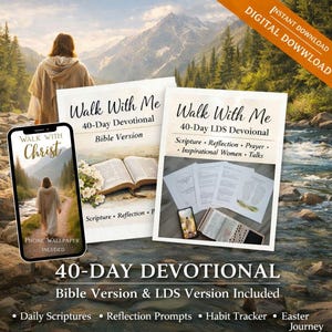 Walk With Christ:40 Day Bible Walking Challenge | Christ Centered Easter |Scripture-Based Devotional |Faith & Fitness | Latter Day Saint LDS