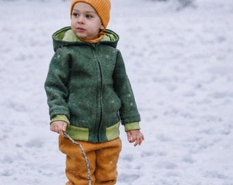 Wool Walk Jacket: Warm OEKO-TEX Woolen Coat for Kids