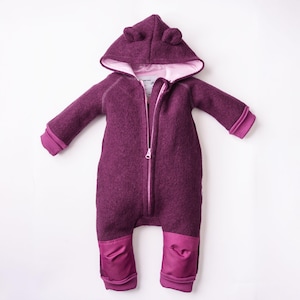 Baby Walkoverall aus Wolle - Warmer Wollanzug für Herbst & Winter - Gefüttert mit Baumwolle
