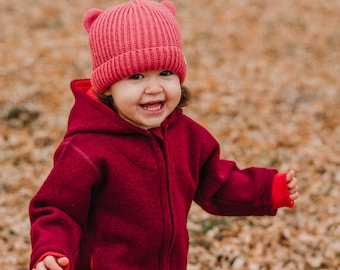Wool Walk Jacket: Warm OEKO-TEX Woolen Coat for Kids