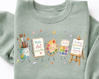 Art Teacher Doodle PNG, Art Teacher Crew, Painting Design, Elementary Art Teacher Shirt, Creative Teacher Sublimation, School Art Class PNG