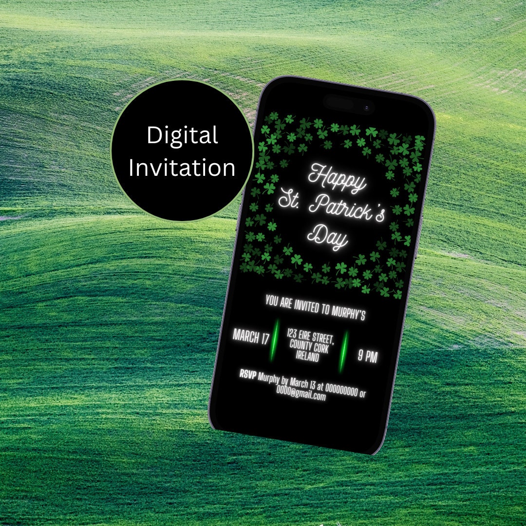st paddys day editable invite