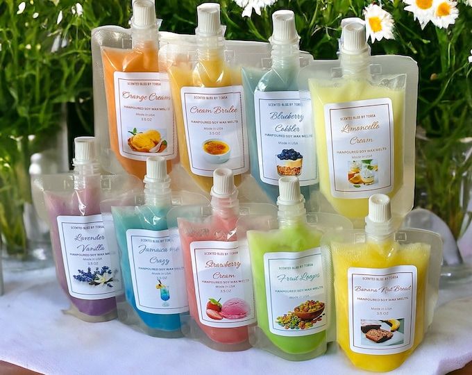 Squeeze Soy Wax Melts Strong Scented :Fall, Winter, Bakery,  Apple, Cinnamon , peppermint , Lemon Fast shipping.