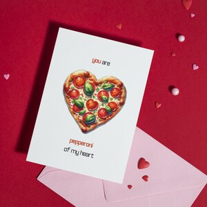 Carte de Saint-Valentin Vous êtes Pepperoni de mon coeur | carte numérique pour gourmands, carte d'amour
