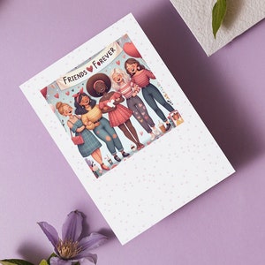 Galentijnsdagkaart Friends Forever | bestie-kaart, digitale vriendschapskaart, galentines-uitnodiging