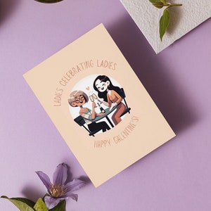 Carte de Saint-Valentin Mesdames fêtant les dames | carte bestie, carte numérique d'amitié, invitation galentines