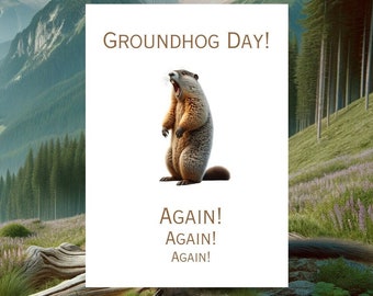 Groundhog day card Screaming Marmot meme | meme card, funny card
