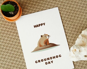 Groundhog day card | instant download digital card