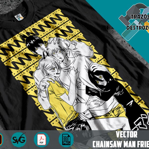 Manganime T-shirt Design / Apr23 / Ch4in SawM4n / Ai, Pdf and Png files