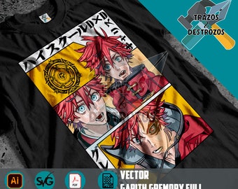 Manganime T-shirt Design / Agt23 / Gar1th Gr3mory / Ai, Pdf y Png files