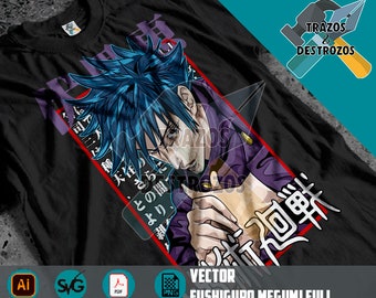 Manganime T-shirt Design / Oct23 / Fush1guro M3gumi / Ai, Pdf y Png files