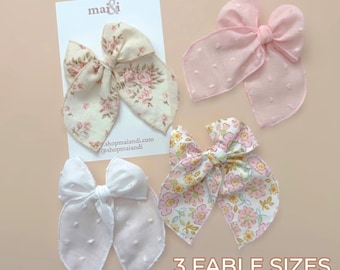 Fabric Floral Fable Hair Bows for Baby Girls, Toddler Hair Accessories, Newborn Gift