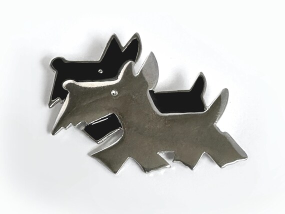 Scottish Terrier Pair Brooch