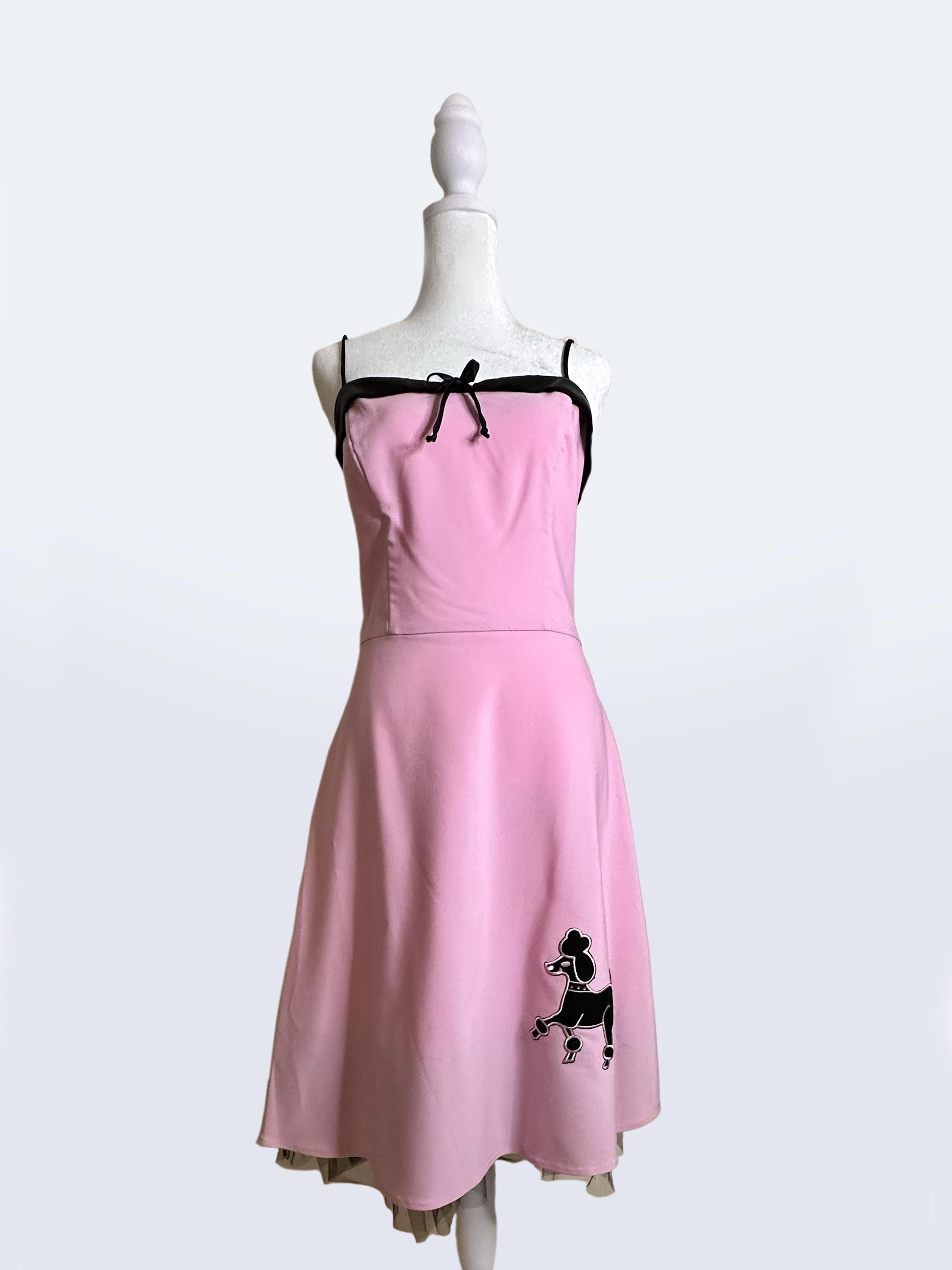 pink poodle dress Hip Hop 50s Shop Adult Skirt - 50's Poodle Skirt themed party Poodle Skirt Pink w/ Black