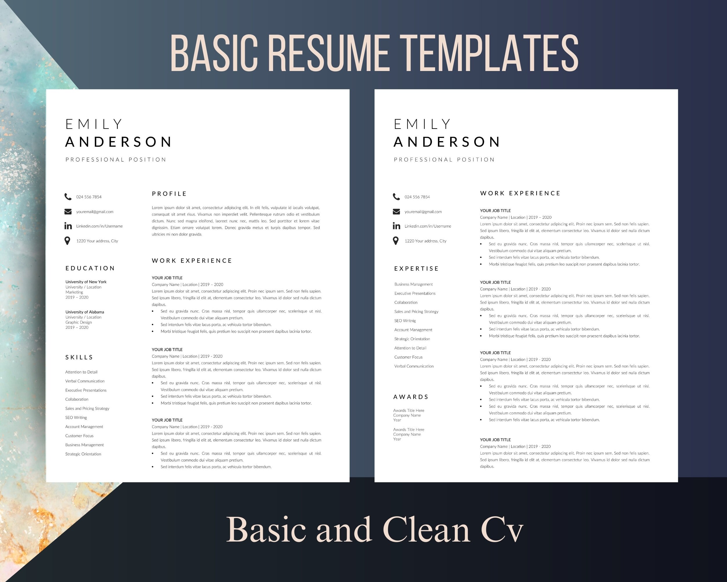 Simple and Clean Resume Template - Il Fullxfull.5728275070 Dzue