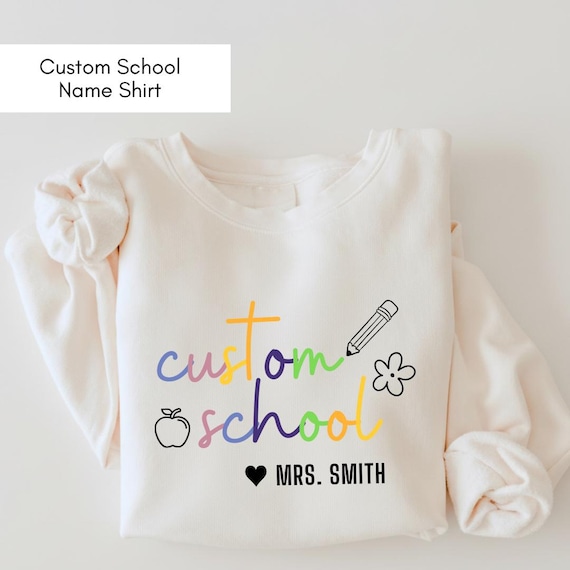Personalized Teacher Shirt Custom School Name Spirit Tee Elementary Tee