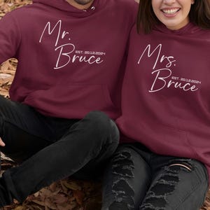 Mr Mrs Est. Personalised Name & Date T-Shirt Husband and Wife Couples Honeymoon Tshirt Finally Matching Wedding Tees custom gift