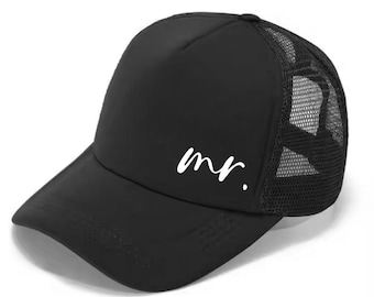 Custom Mr and Mrs Trucker Hat: Unique Wedding Gift