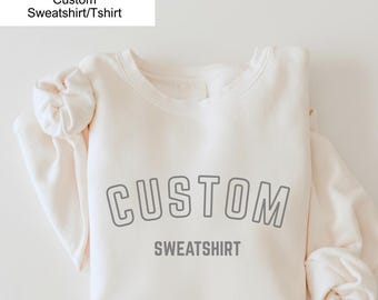 Custom College Letter Sweatshirt: Retro Oversized Cotton Crewneck Personalized Gift