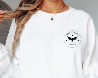 Custom Logo Sweatshirt Personalized Business Apparel, Team Uniform  Branded Company Apparel Workwear shirt Gift