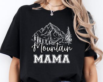 Custom Mountain Mama T-Shirt 70s Style Camping Mom Tee Mama Sweatshirt Moms Hiking Shirt