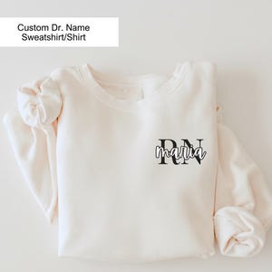 Custom Monogram Nurse Sweatshirt: Personalized Cursive Text, Medical Apparel