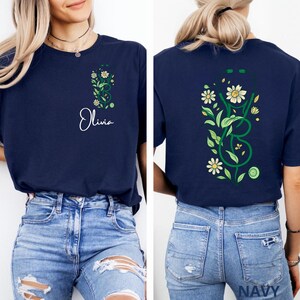 Medical Professional Shirt Personalized Nurse Design Custom Name Text Floral Stethoscope Pattern Cotton Material Hospital Staff Uniform Perfect Graduate Gift Beautiful Professional Style Quality Construction Customizable Size Options